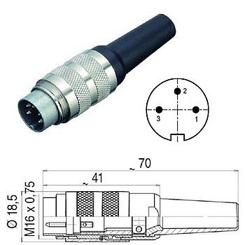 Kabelstecker 3-polig für ECS/LEVEL Kabelstecker 3-polig für ECS/LEVEL