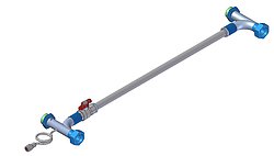 Manuell einstellbarer Bypass M38x1,5 mit Manometer-Anschluss