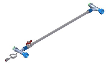 Manually adjustable bypass M30x1,5 with connection for manometer