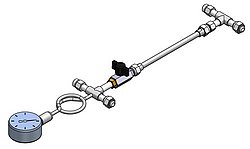 Manuell einstellbarer Bypass M16x1 mit Manometer-Anschluss