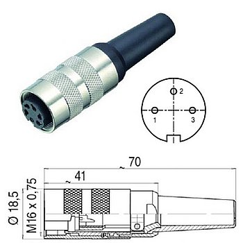 Kabeldose 3-polig für POKO